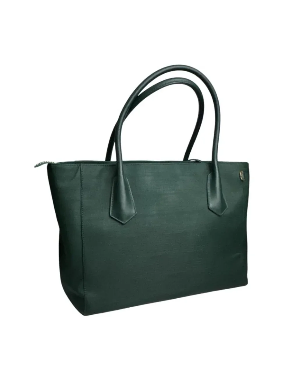 DAGNE DOVER Signature Legend Green Coated Canvas Large Laptop Tote Bag